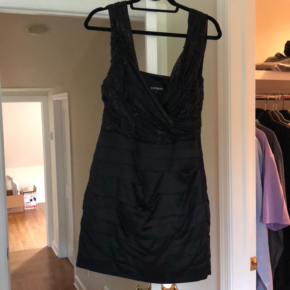 Lightly worn Black Sequin Cocktail Dress
